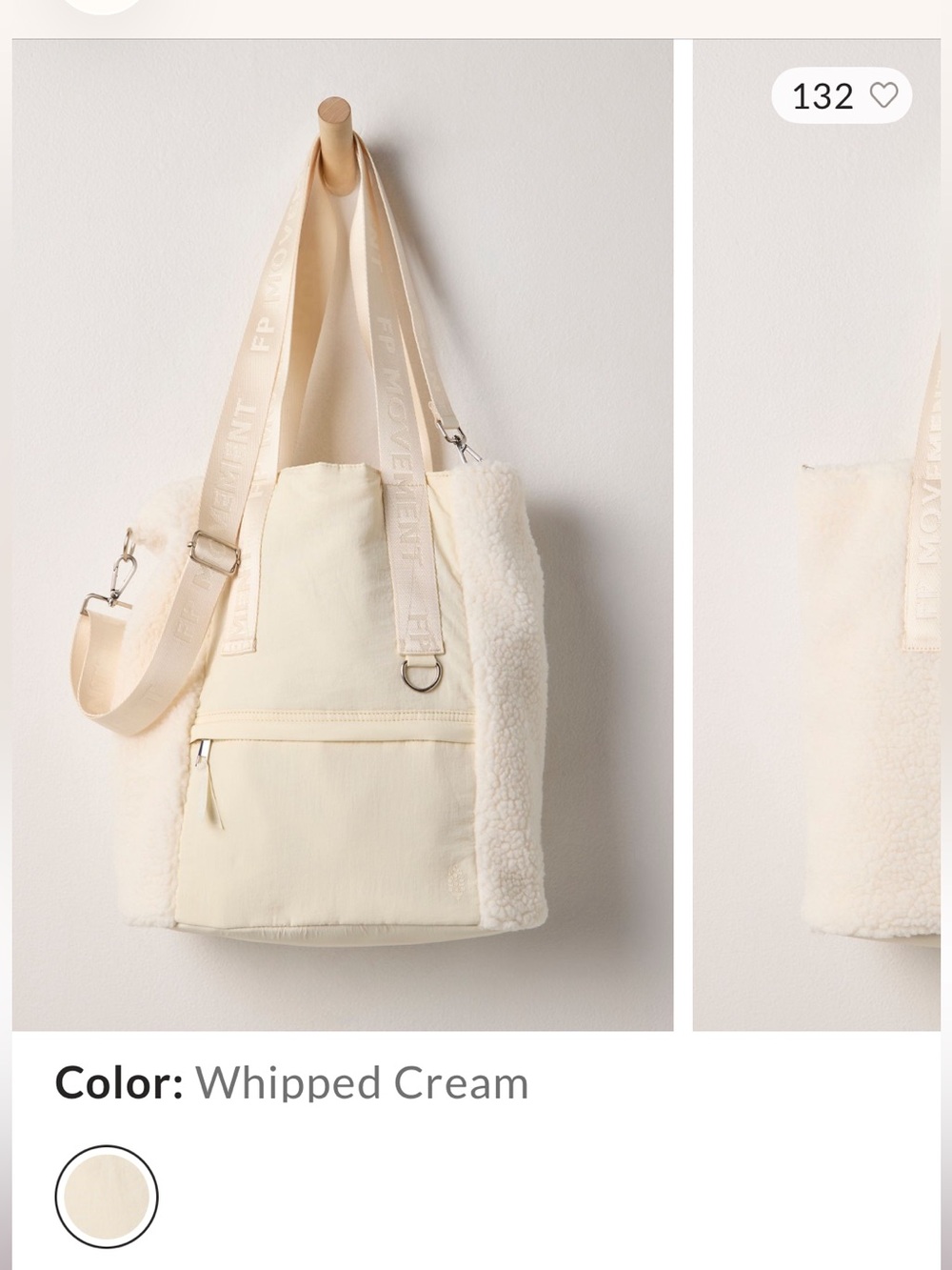 FP Movement by Free People Whipped Cream Sherpa-Trim Tote